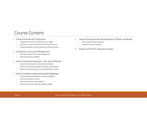 Module 4A - Lecture notes 2 - Course Content Financial Environment of ...