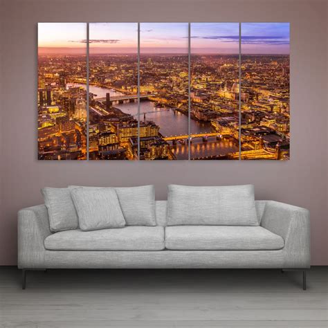Inephos Multiple Frames Beautiful City Skyline Wall Painting (150cm X ...