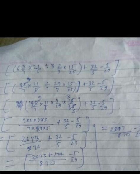 Simplify;- Question--> [(6 whole 3/7 ×2 whole 1/5 ÷3 whole 2/9 ×15/25 ...