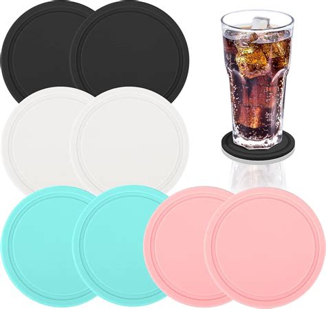 Amazon.com: TOPHOME Colorful Silicone Coasters for Drinks Absorbent ...