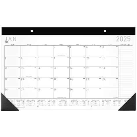 AT-A-GLANCE Contemporary 2025 Monthly Desk Pad Calendar Compact 18 x 11 ...
