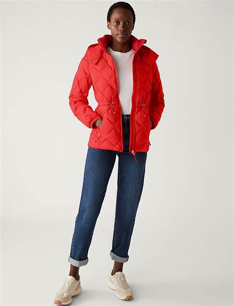 Buy Feather & Down Quilted Hooded Puffer Jacket at Marks & Spencer