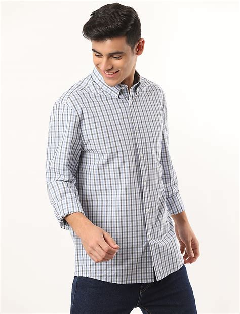 Buy Pure Cotton Checked Botton Down Neck Shirt at Marks & Spencer