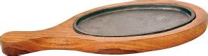 MIKEL ENTERPRISES Wooden Stand/Oval Sizzler platter with Handle, Brown ...
