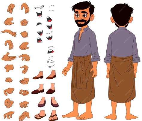 Cartoon character of an man | Premium Vector