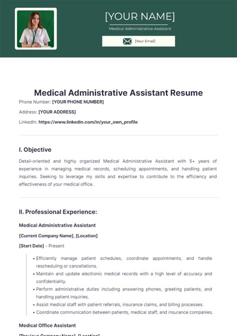 Medical Administrative Assistant Resume - Edit Online & Download Example | Template.net