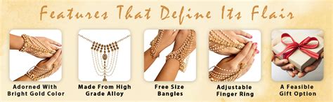 Buy Womensky Gold Plated 1 Pair Pearl Hath Phool/Hand Bracelet for ...