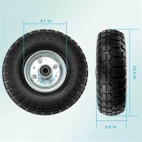 Buy 4.10/3.50-4 Tire Wheels 10 Heavy Duty Solid Flat-Free Replacement ...