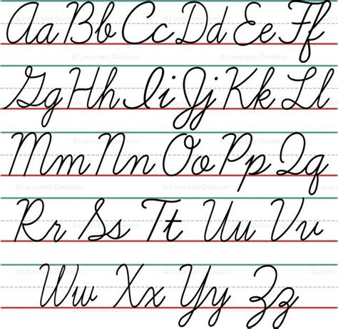 cursive alphabet - lbdavidson - Spoonflower | Cursive alphabet chart ...