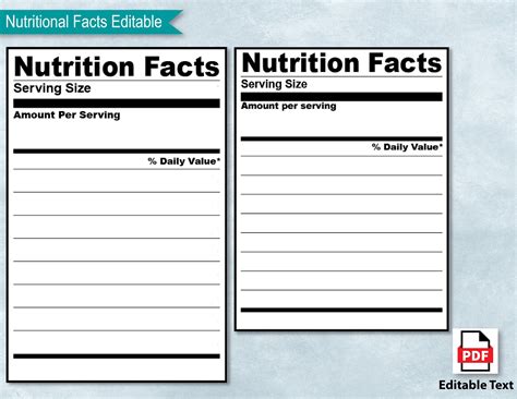 Blank Nutrition Facts Label Template - Best Templates Resources