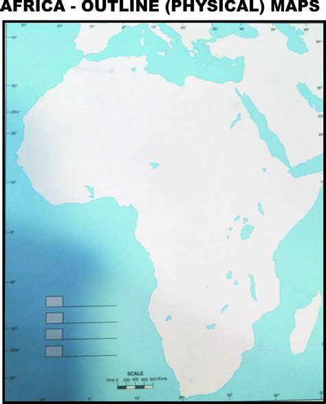 AFRICA OUTLINE (PHYSICAL) Practice Maps (Set Of 100 Maps) from NOZOMI ...