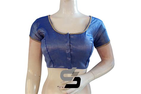 Royal Blue Royalty, Plain Tissue Readymade Blouses with Stone Work ...