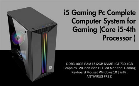 TECNICO i5 Gaming Pc Complete Computer System for Gaming (Core i5-4th ...