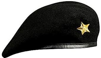 Buy NOSAJO Unisex French Woolen Beret Cap Black with Star Badge ...