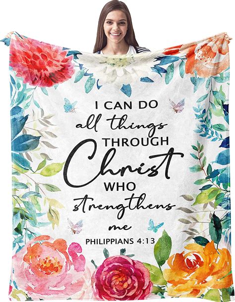 Christian Gifts for Women Blanket 60"x50", Inspirational Religious Gifts for Women Throw Blanket ...