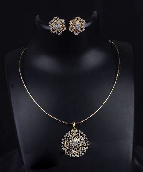 Diamond Finish Pendant Set Online | ARACKAL JEWELLERY
