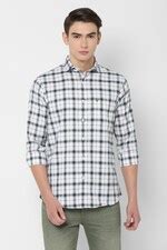 Buy Men White Slim Fit Check Full Sleeves Casual Shirts Online - 430332 ...