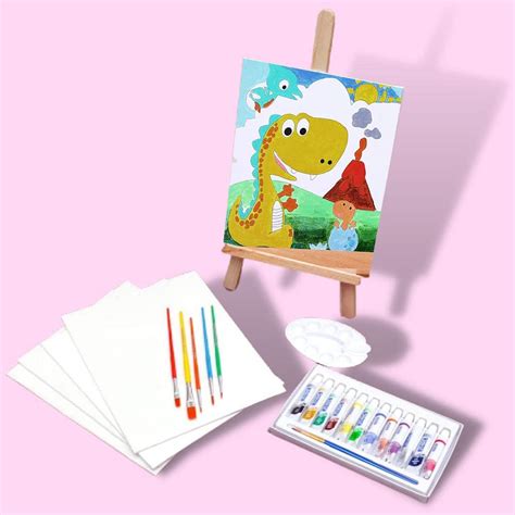 Painting Set for Kids Girls| Canvas Painting Kit for Kids with Wooden ...