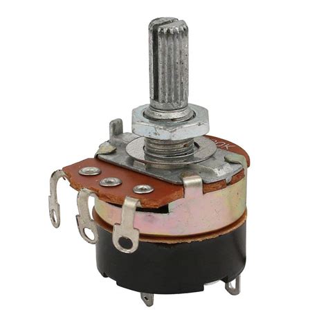 Buy EuisdanAA 2 Pcs 500K ohm 5 Terminal Split Shaft Rotary Linear Dual ...