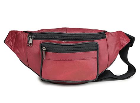 K London Stylish Real Leather Burgundy Waist Bag Elegant Style Travel ...