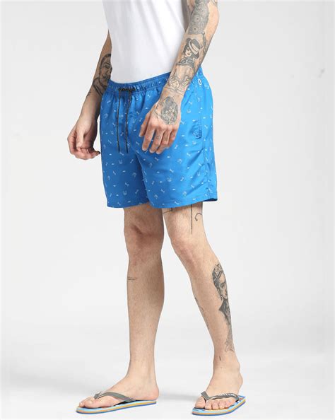 Blue Printed Swim Shorts – The Beach Company