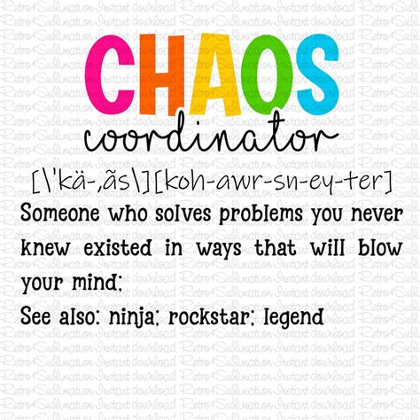 Chaos Coordinator Definition Design Svg, Chaos Coordinator Png, Funny Mother's Day Svg, Funny ...