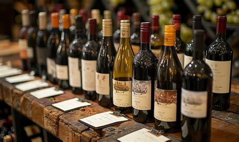 Stylish composition of a wine tasting event with various wines ...