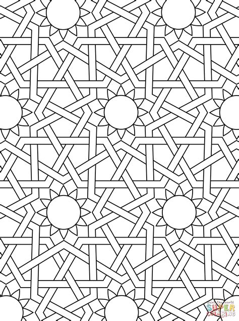 Islamic Geometric Patterns Coloring Pages