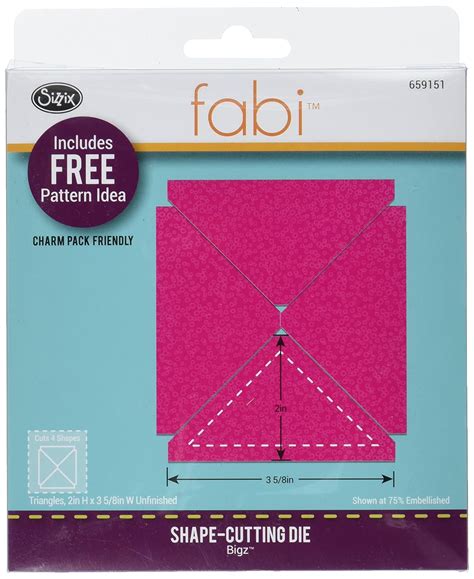 Sizzix 659151 Bigz Die Triangles, 2" Height by 3-5/8" Width Unfinished ...