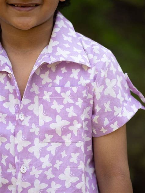 Purple & White Boys Organic Cotton Shirt – Pinklay