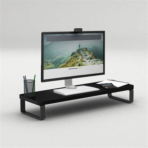 flux Monitor Stand Wooden Monitor Riser PC Stand for Desktop Table with ...