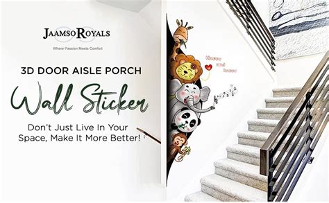 JAAMSO ROYALS Animals Black Hole 3D Door Porch Wall Sticker for Home ...