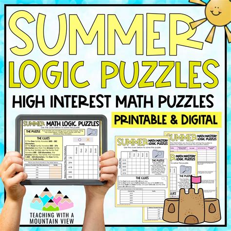 Image result for Math Logic Puzzles Printable
