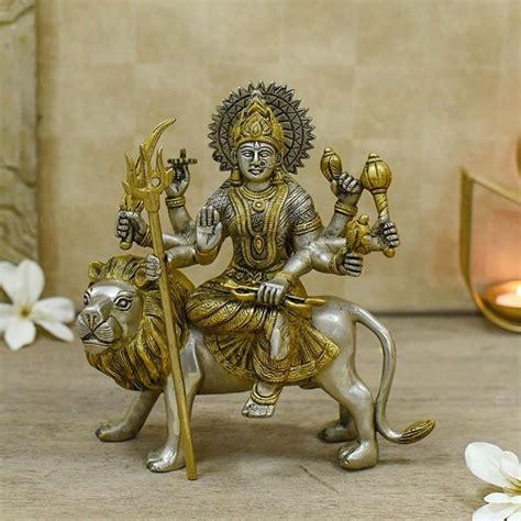 Buy Holy Maa Durga Brass Idol Online in India - Mypoojabox.in