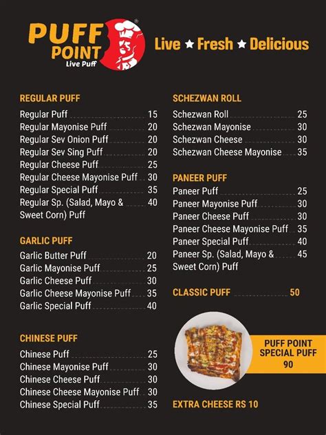 Menu at PUFF POINT MAKARPURA, Vadodara