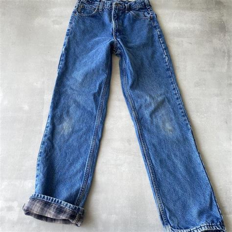 Carhartt Jeans Mens 30 x 34 Relaxed Flannel Lined... - Depop