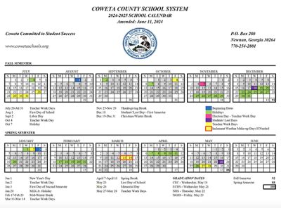 Coweta Schools 2024-25 Calendar … Dates to Remember - Winters Media
