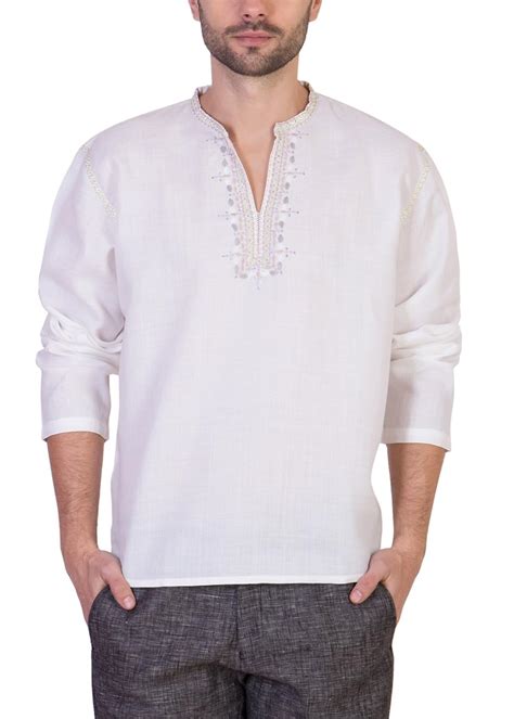 Buy Desam Men's Linen Kurta White 39 at Amazon.in