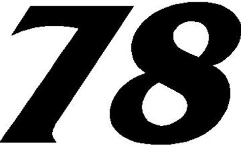 78 RACE NUMBER FRANCE FONT DECAL / STICKER