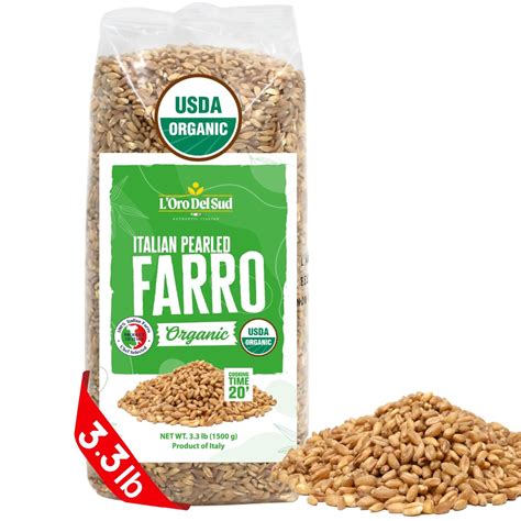 Amazon.com : Organic Farro Grain, Pearled, 3.3 lb (1.5 kg), Italian ...