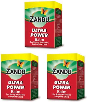 ZANDU Ultra Power Balm (Ointment) For Strong Headache, Bodyache & Cold ...