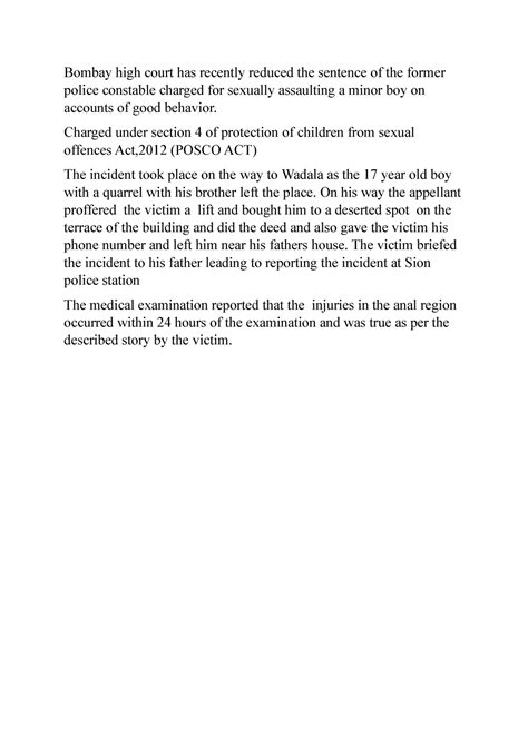 Bombay high court has recently reduced the sentence of the former ...