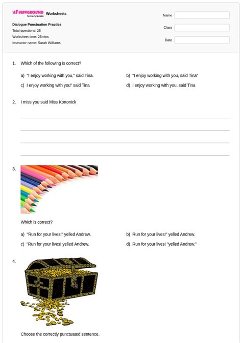 50+ Dialogue worksheets for Class 6 on Wayground | Free & Printable