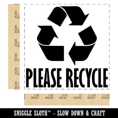 Please Recycle with Symbol Self-Inking Rubber Stamp Ink Stamper, Size ...