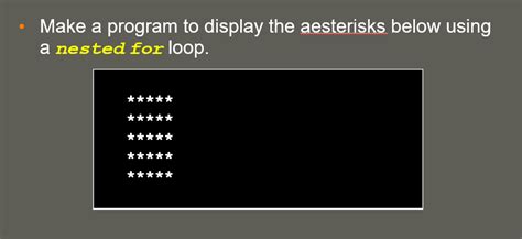 Nested Loop Examples with Asterisk 的图像结果