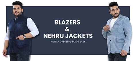 Plus Size Blazers & Nehru Jackets For Men – 3XL, 4XL, 5XL