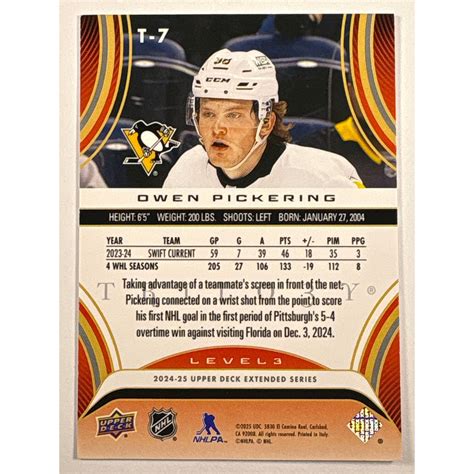 2024-25 Extended Series Owen Pickering Rookie Premiers Level 3 /99