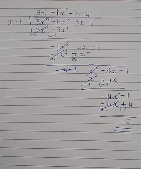 divide the polynomial 3x⁴-4x³-3x-1 by x-19th class maths. - Brainly.in