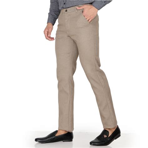Men's Khaki Cotton Pants - Straight Fit Casual Trousers | LP Creation ...