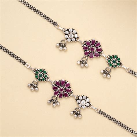 Pretty Paisley Charm Antique Anklet | Sri Anu Jewellers – Sri Anu Jewellers
